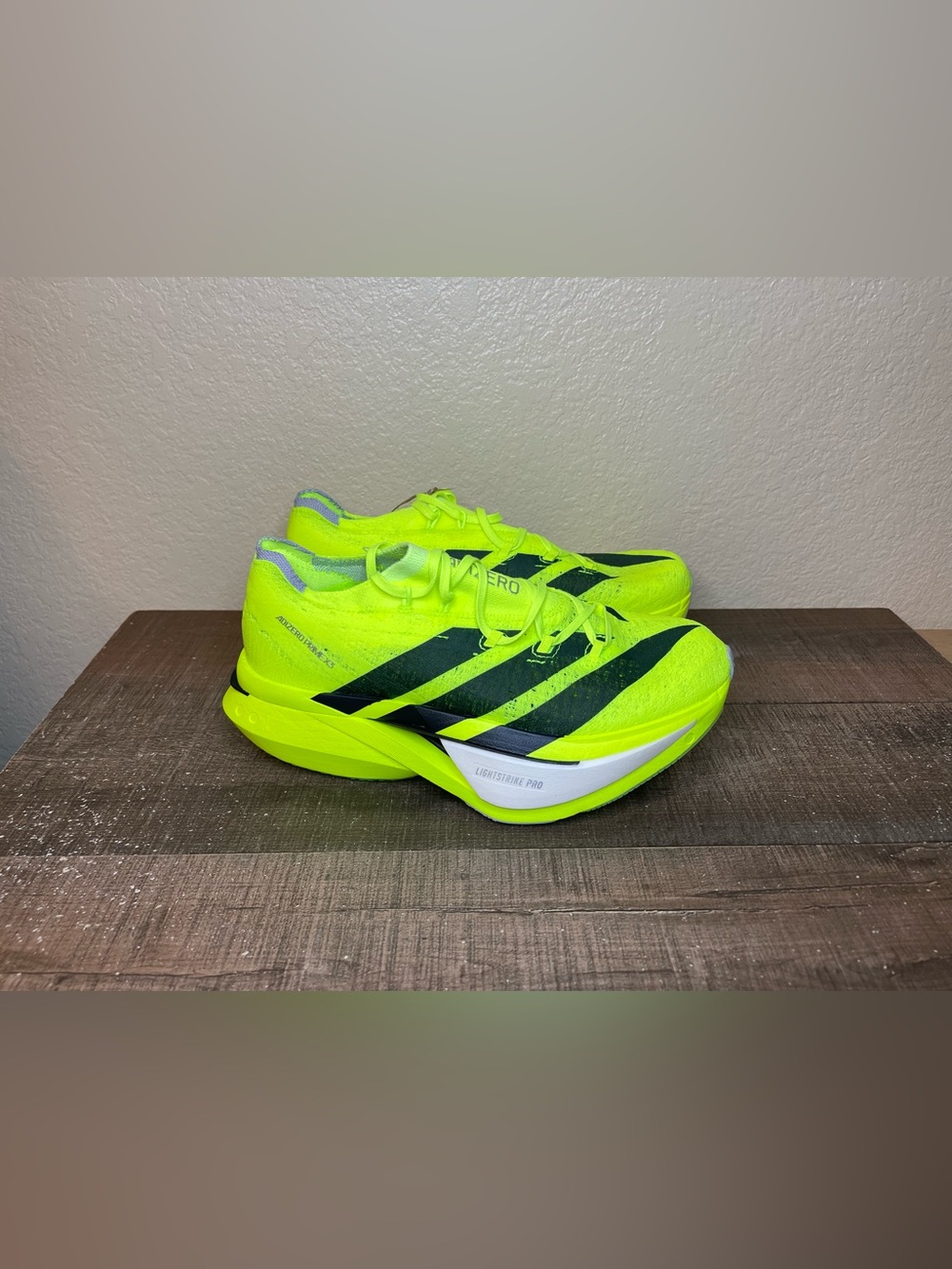 Adidas Adizero Prime X 3.0 Strung “Lucid Lemon Black”
- Size 8 Men / 9 Women.